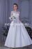 Лаконичное свадебное платье с кружевным лифом